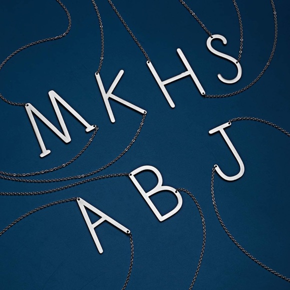 Silver Initial Stainless Steel Pendant Necklace Letters A-Z - Picture 5 of 6